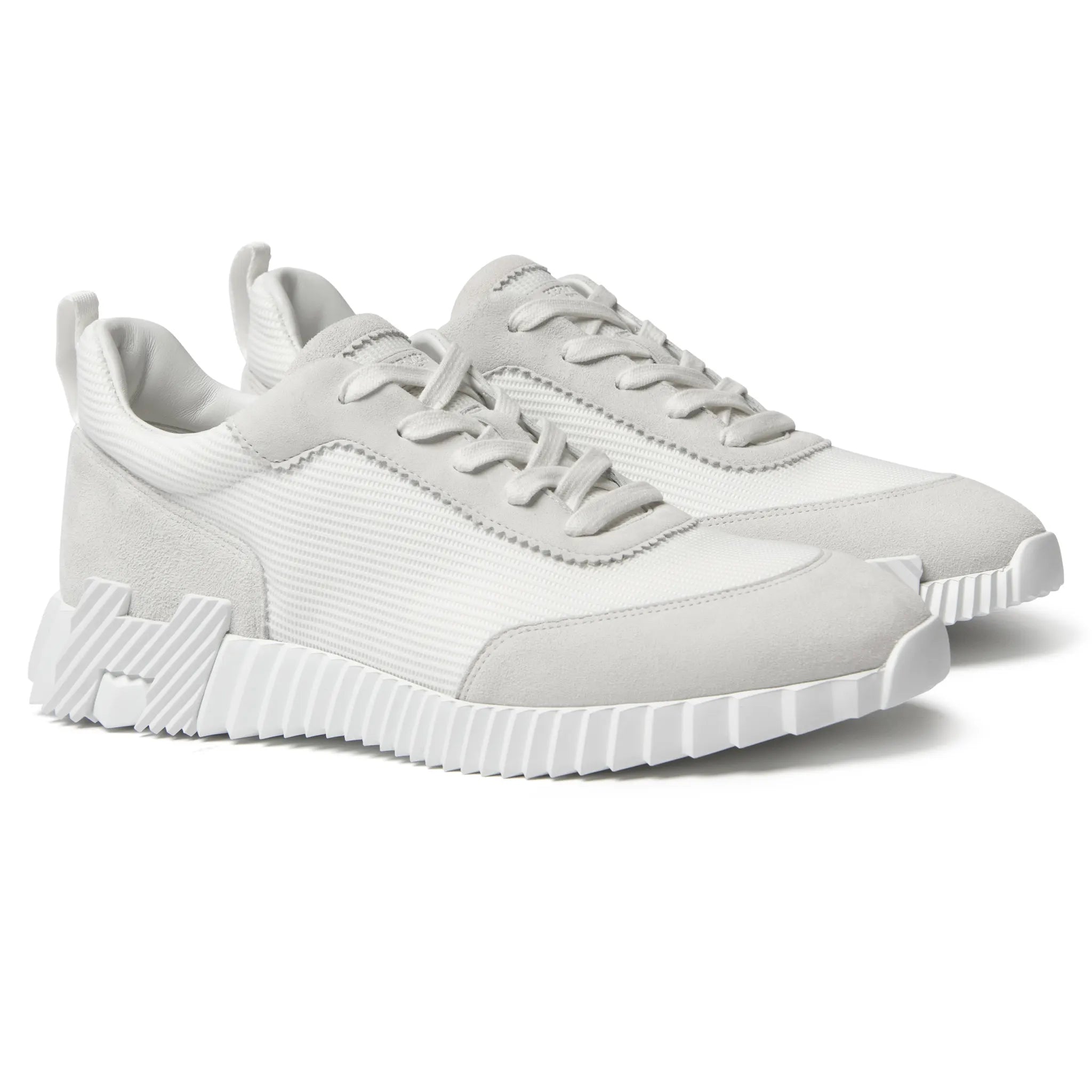Front side view of Hermès Paris Bouncing Sneaker Triple White